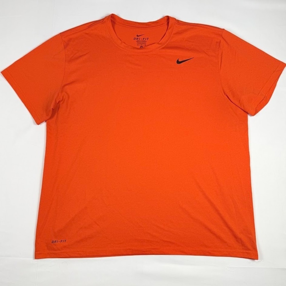 Nike Dri-Fit T Shirt Men XL Orange Workout Gym Athletic Short Sleeve